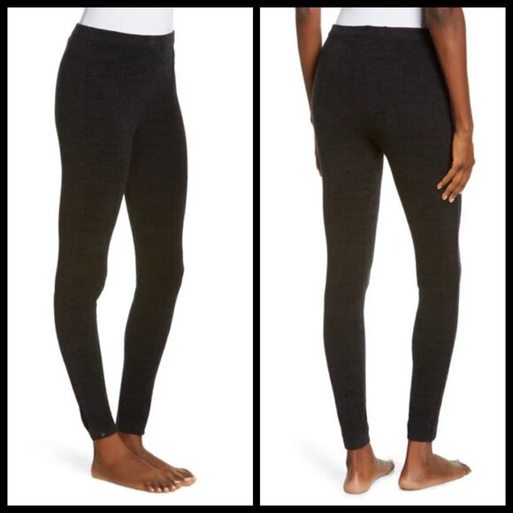 💕BAREFOOT DREAMS💕 CozyChic Ultra Lite Leggings ~ Black Large L NWT - Picture 2 of 16